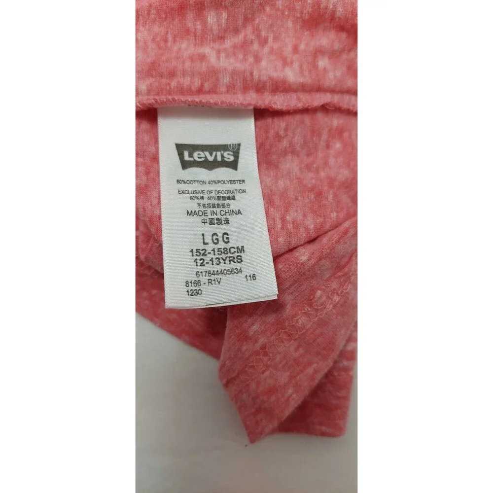 Levi's Shirt Youth Size Large 12 - 13 years Kids Boy or Girl Heather Red Logo
